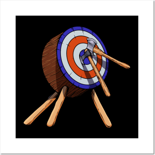 Axes in target - axe throwing Posters and Art